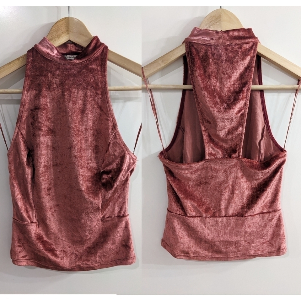 NEW Free People Intimately | Crushed Velvet Mock Neck tank